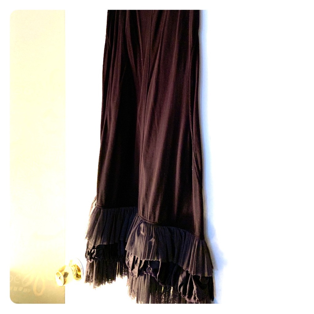 Free People Black Slip with tulle ruffles